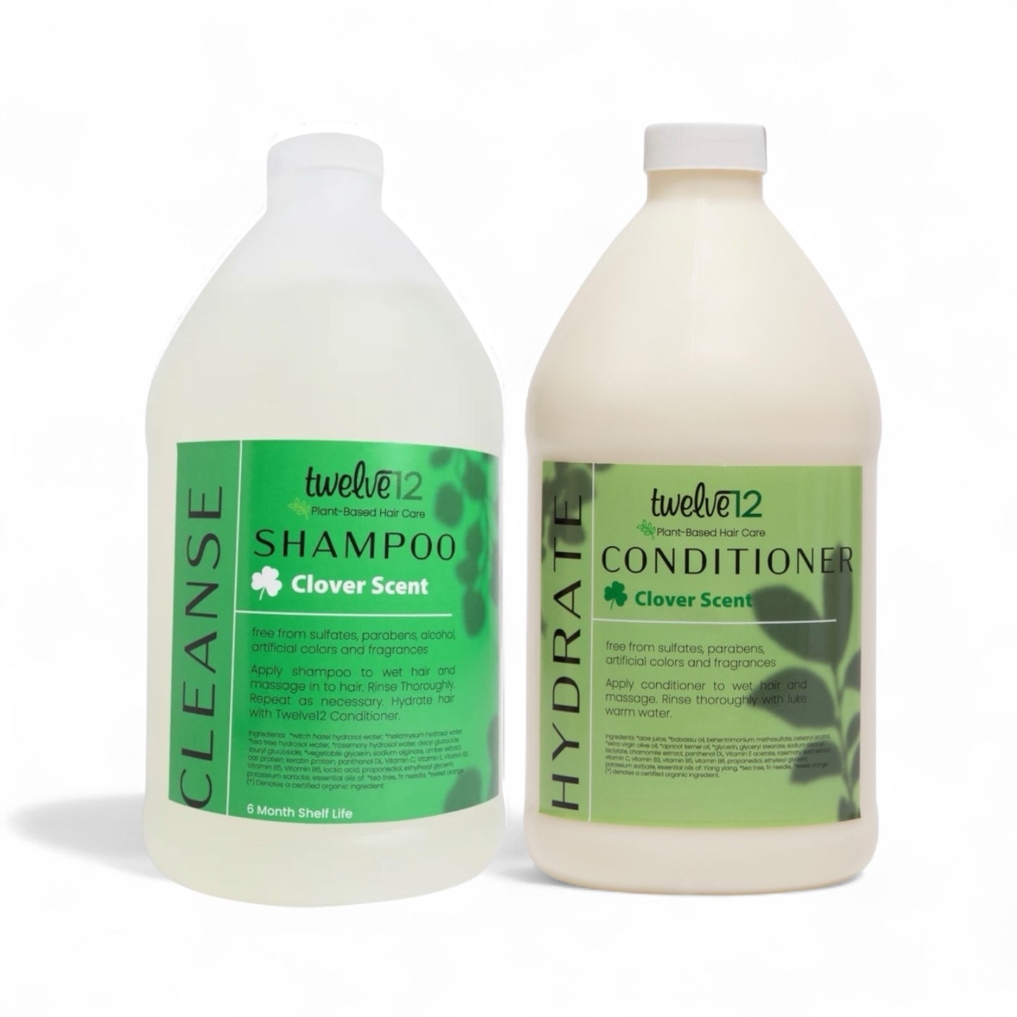 Twelve12 Clarifying Shampoo & Conditioner Combo Clover Scent 64oz (Pump Sold Separately)