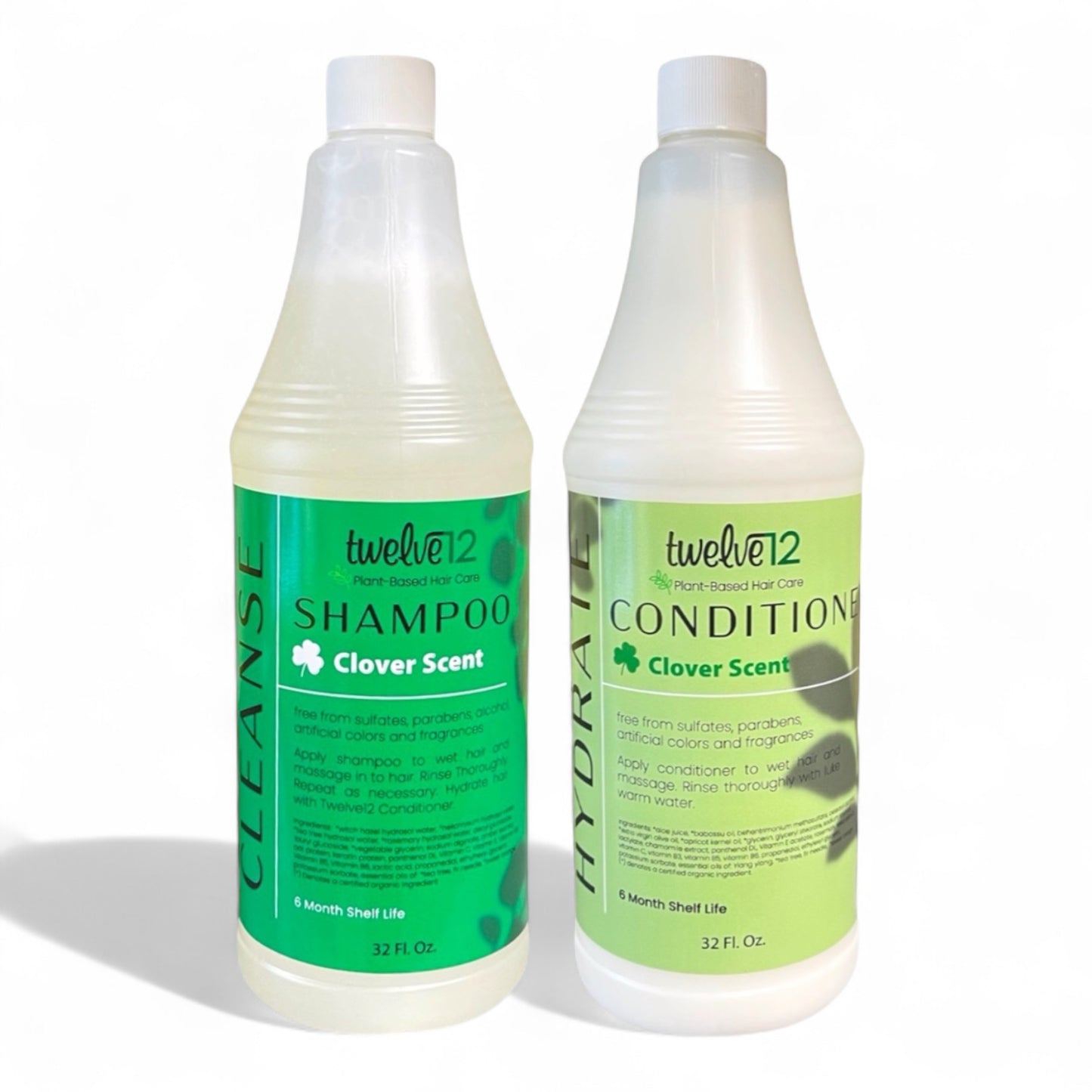 Twelve12 Clarifying Shampoo & Conditioner Combo Clover Scent 32oz (Pump Sold Separately)